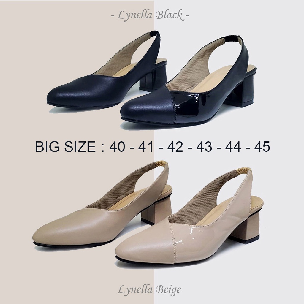 LYNELLA X ZAGIB BIG SIZE MULES | Sepatu Wanita Ukuran Besar Jumbo 40-45 Pantofel Heels Bustong Big Size