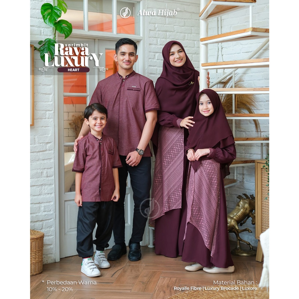 Rayya Luxury Heart Fashion Muslim Sarimbit Keluarga Alwa Hijab Terbaru Best Seller 2023