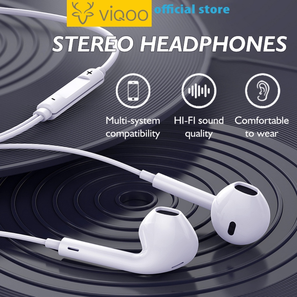 【COD】Viqoo Headset Music Earphone Lightning In ear Headset Handsfree Type-C Wired Earphone Mic-T77