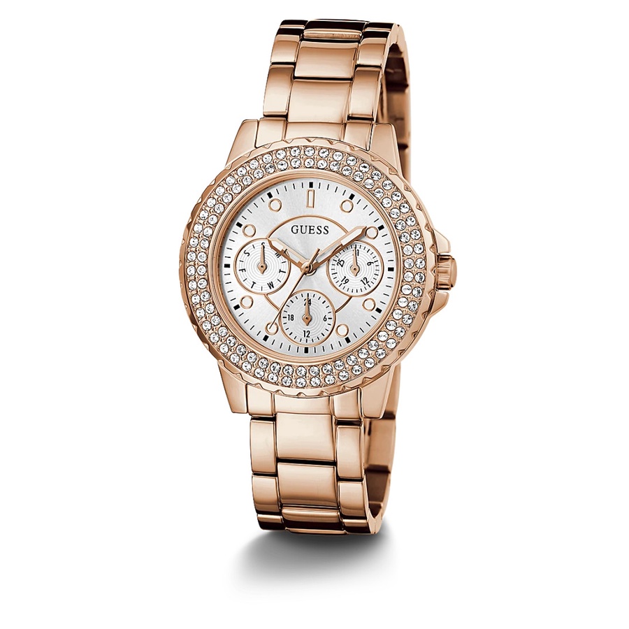 GUESS GW0410L3 Original CROWN JEWEL Jam Tangan Wanita Analog Rose Gold