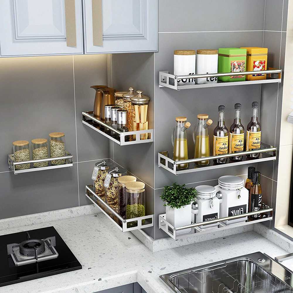 (BISA COD) FTIHSHP GREBON Rak Gantung Dapur Wall Mounted Stainless Steel - E010