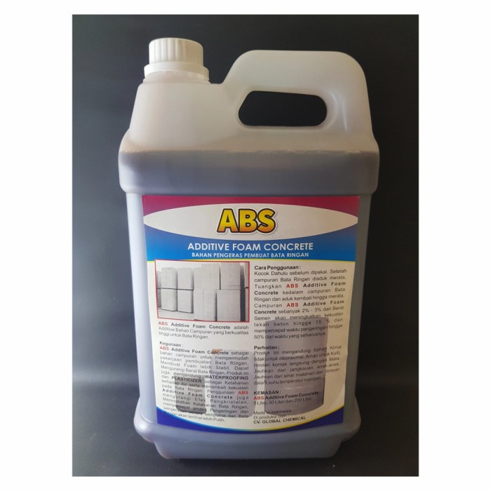 Cairan Pengeras Bata Ringan Abs 5 Liter Addictive Foam Concrete Super