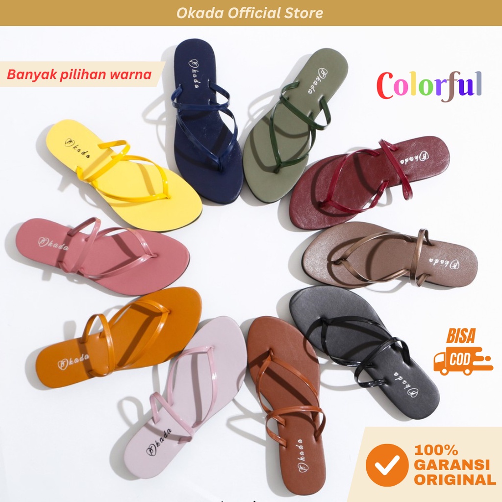 OKADA ORIGINAL DEE SANDAL TEPLEK SANDAL JEPIT WANITA/CEWEK -  (DEE FLIPFLOPS) ORIGINAL BY OKADA TERBARU 2023