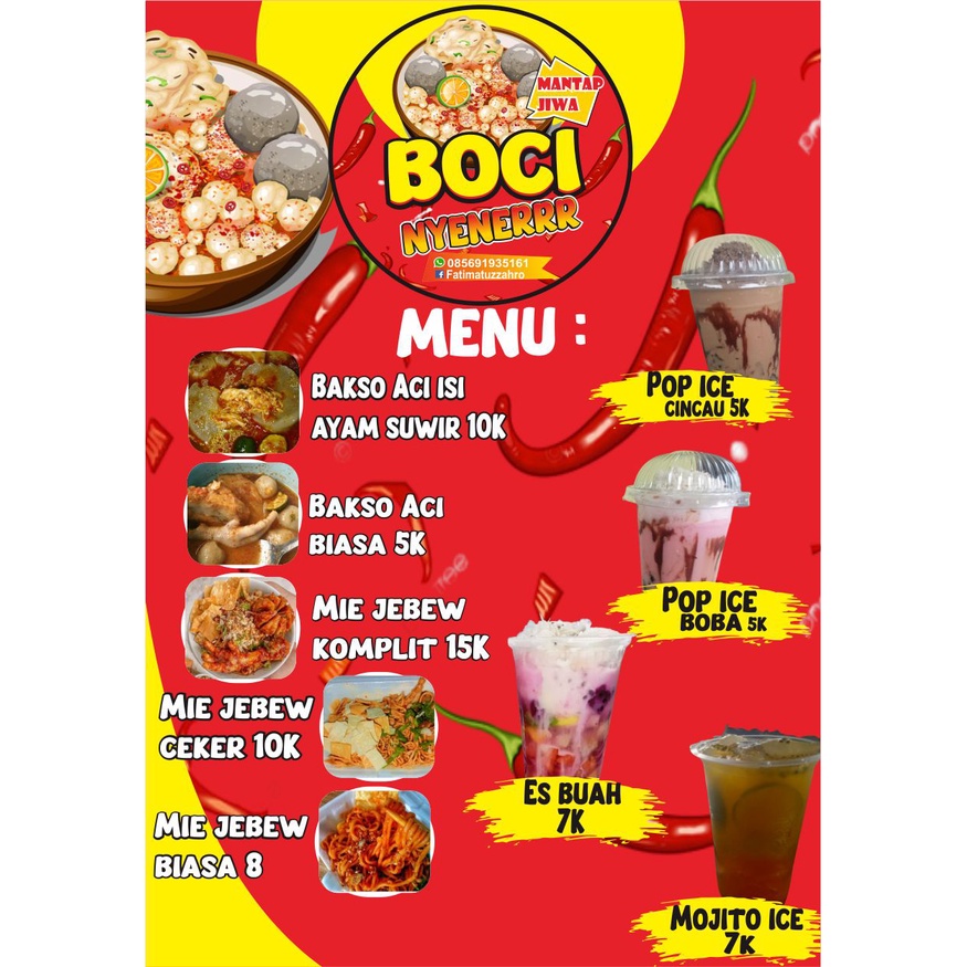 

DAFTAR MENU /CETAK BROSUR / MENU MAKANAN UK A4 MIN. AP260GR