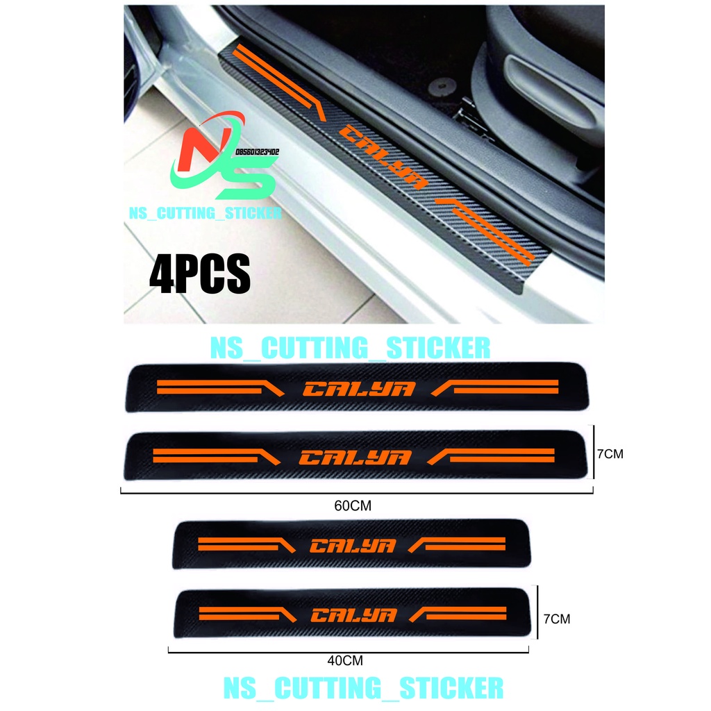 STICKER STIKER MOBIL CALYA STICKER KARBON 3D SILL PLATE MOBIL CALYA 4PCS