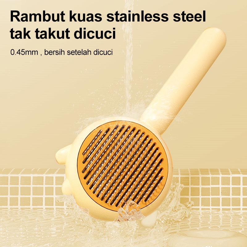 AmazeFan Sisir kucing bulu rontok Sisir Grooming Kucing Anjing Tahan air Pet Grooming Brush Sisir Bulu Hewan Anti-statis Pet Comb Perawatan Peliharaan Cocok untuk hewan peliharaan berbulu panjang dan pendek