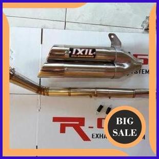 Knalpot IXIL Double Muffler Titan Full Set Ninja 300Fi ABS SE, Ninja 250Fi / Carbu, Z250, MT25, R25