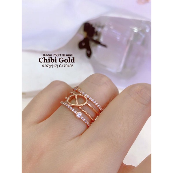 cincin amero emas 750 kadar 17k C179425 #chibi