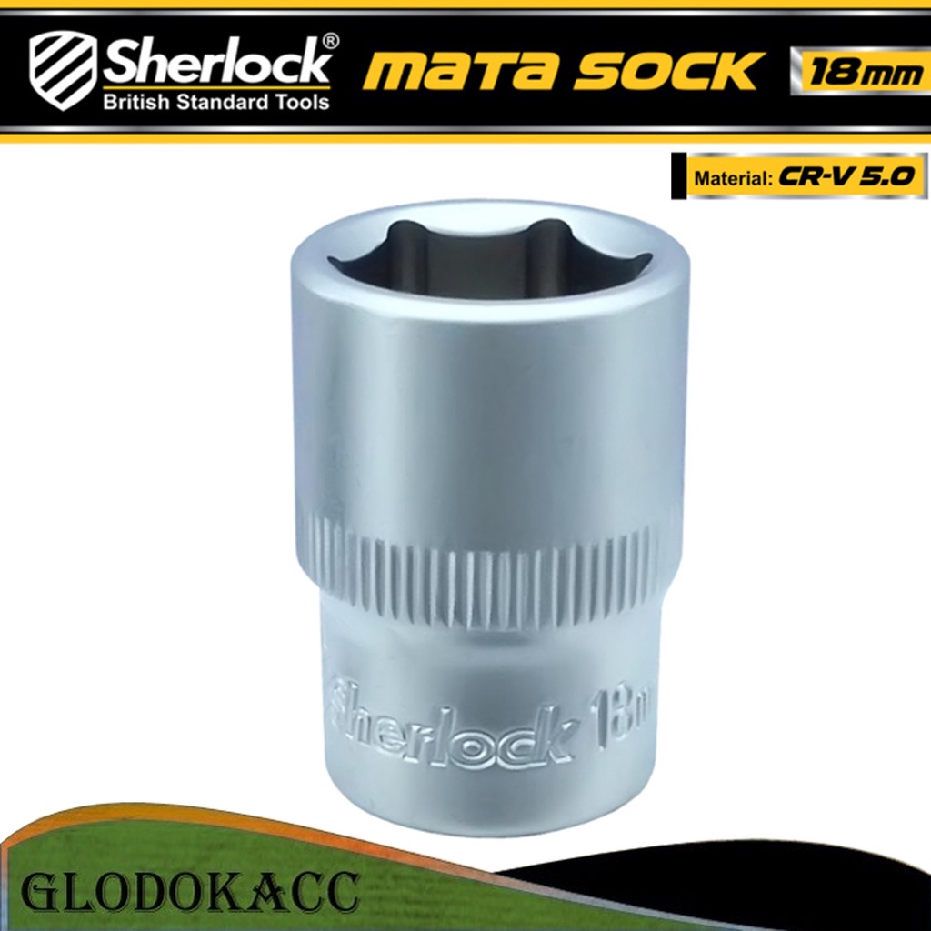 Kunci Shock 18 mm 6 PT / Sherlock Mata Sok/Sock 1/2 inch