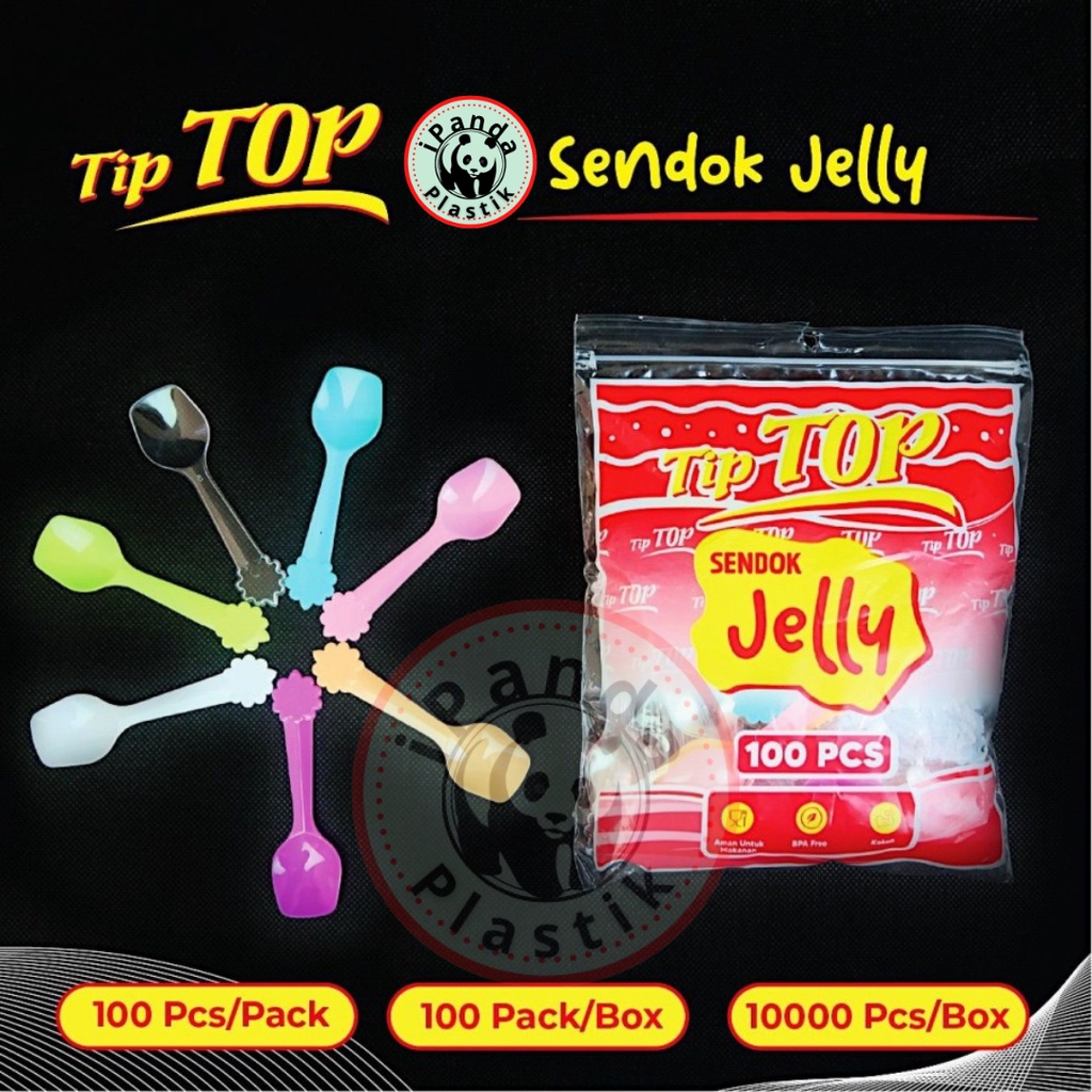 Sendok Pudding Ice Cream / Sendok Jelly Bunga TIPTOP WARNA Acak @100Pc