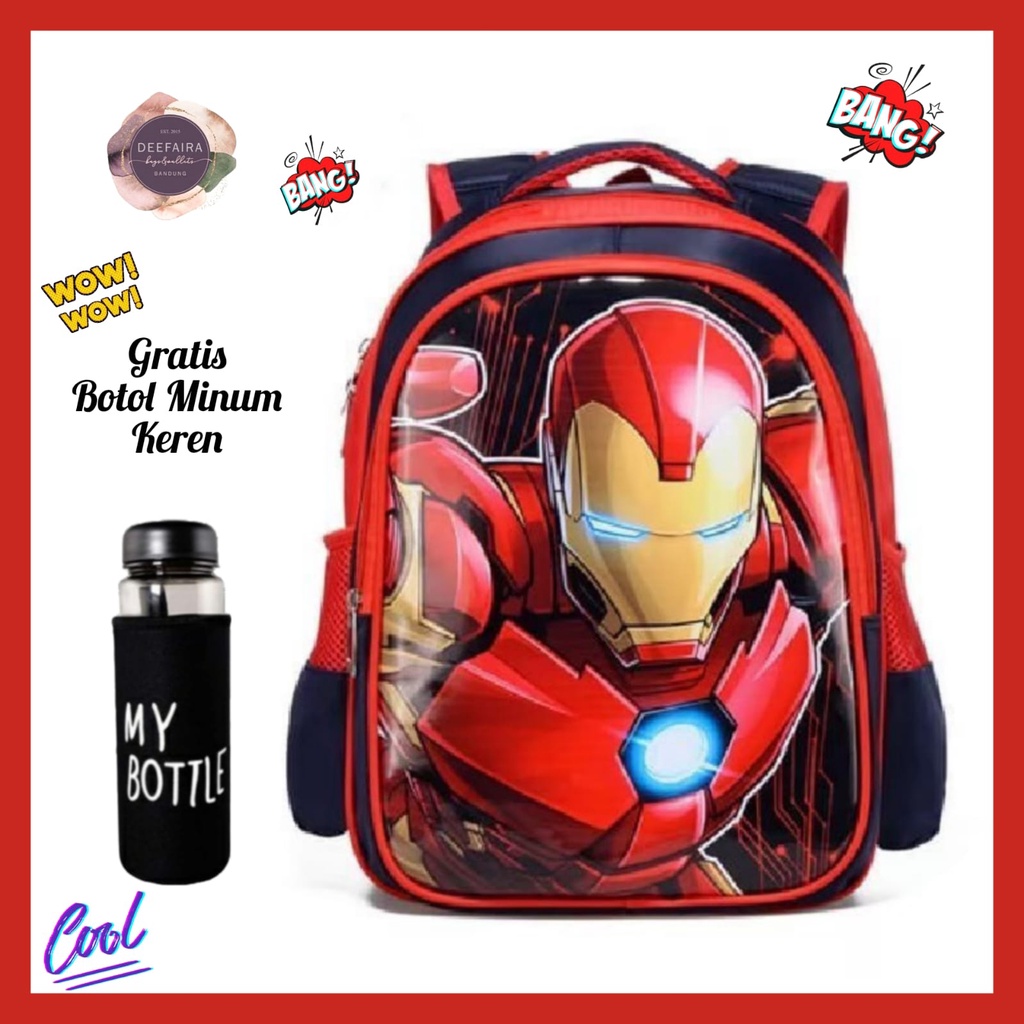 Tas Ransel Anak Laki Laki Model 1ronm44n Gratis Botol Minum Untuk Tk &amp; Sd