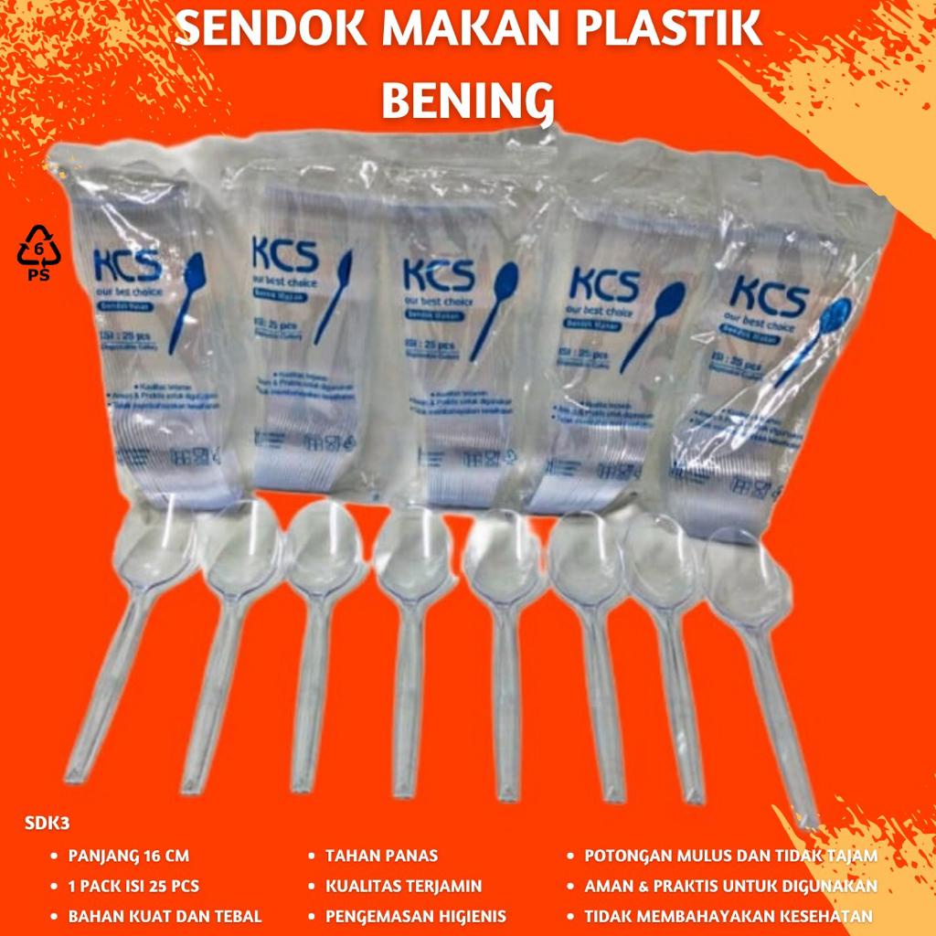 Sendok Makan Sendok Plastik Bening (Isi 25 Pcs-SDK3)