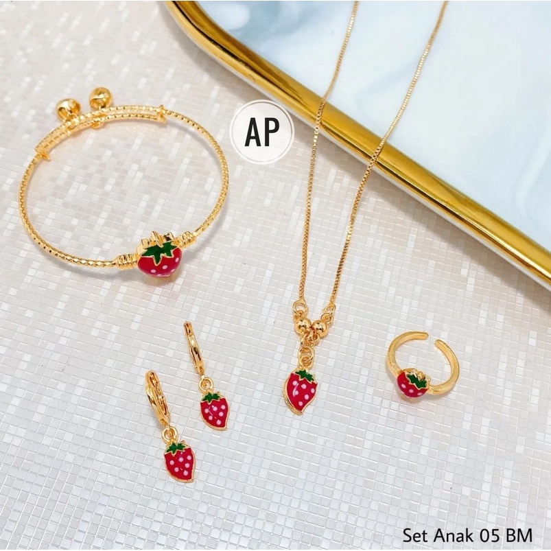 Set Perhiasan Anak Bahan Titanium Asli Anti Karat - YGX 51