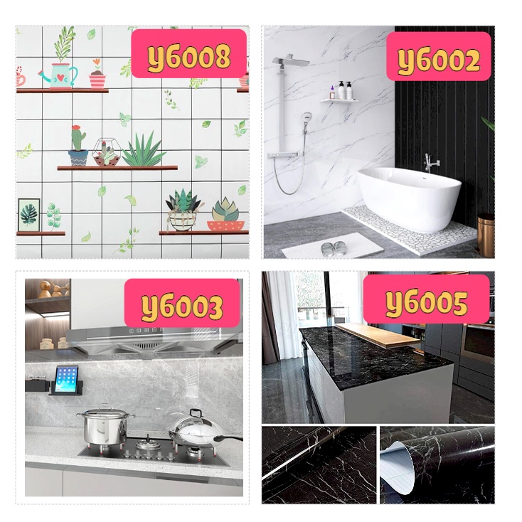HRY (FreeOngkir) Stiker Glosy Marmer Putih - Wallstiker Dapur Glosy Anti Air Anti Minyak Anti Panas
