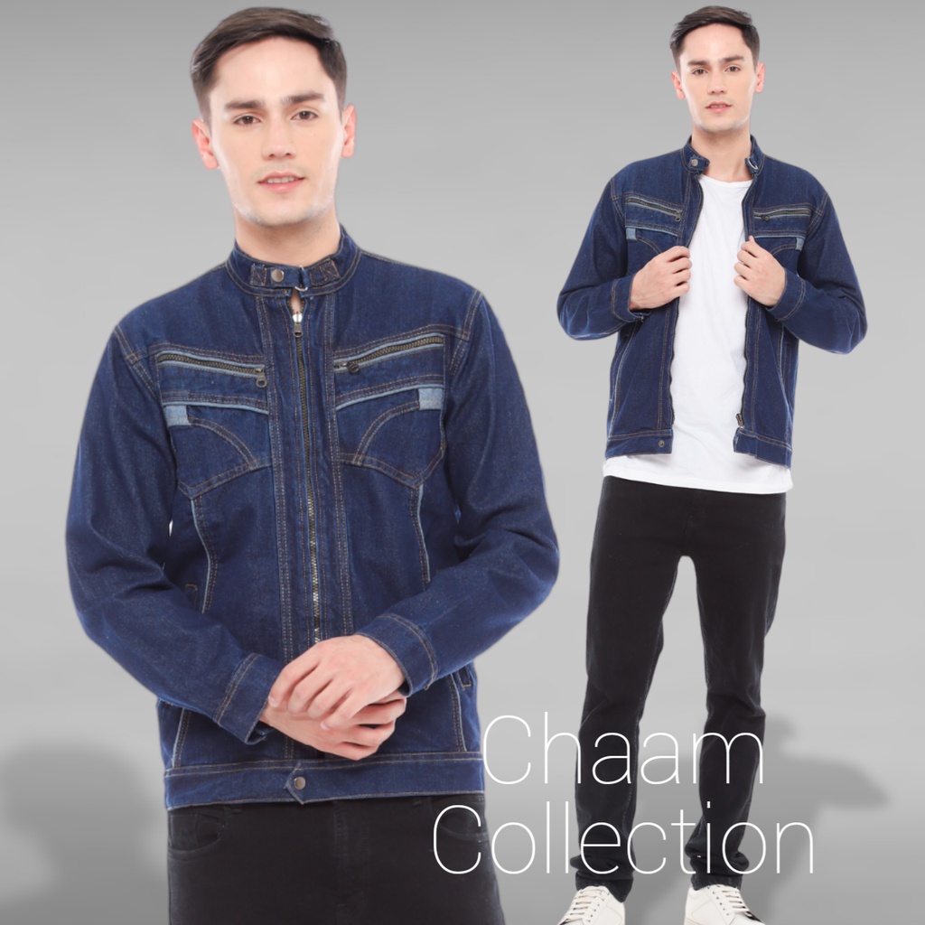 Jaket Jeans Denim Shanghai / Jaket Jeans Denim Rider Pria / Jaket Jeans Polos M L XL dan XXL