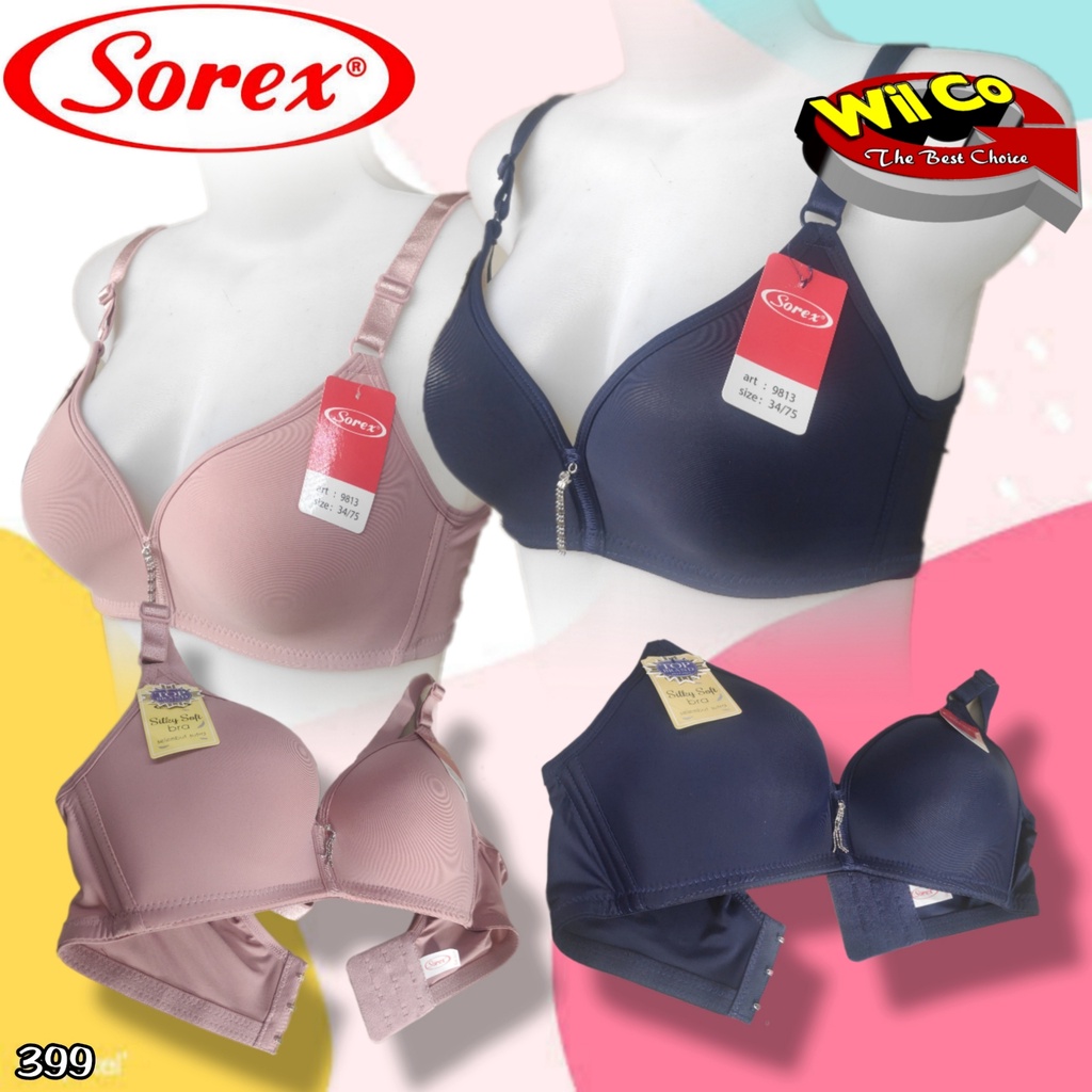 K399 - BRA/BH WANITA SOREX SILKY SOFT BUSA TANPA KAWAT CUP C SIZE 34 - 40 TIGA PENGAIT