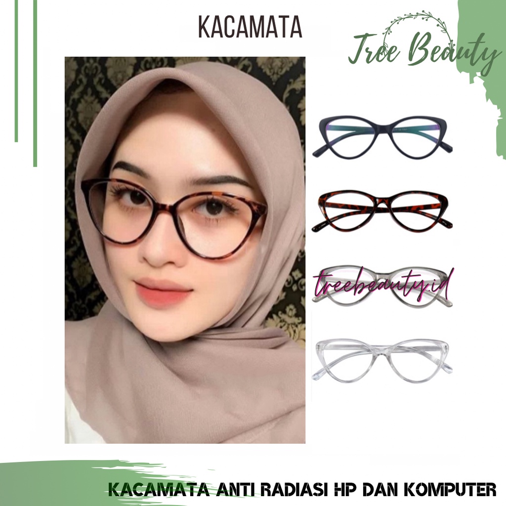 Kacamata Cat Eye Anti Radiasi / Kacamata Anti UV / Kacamata Wanita Gaya Retro / Cat Eye Eyeglasses