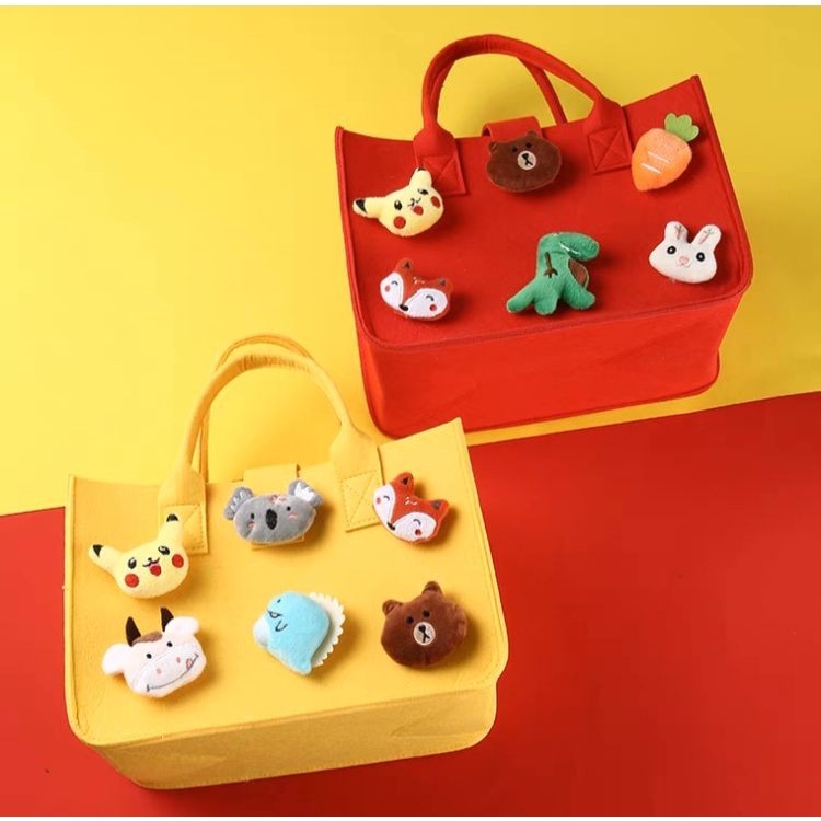 Tote bag / tas hamper dengan boneka lucu