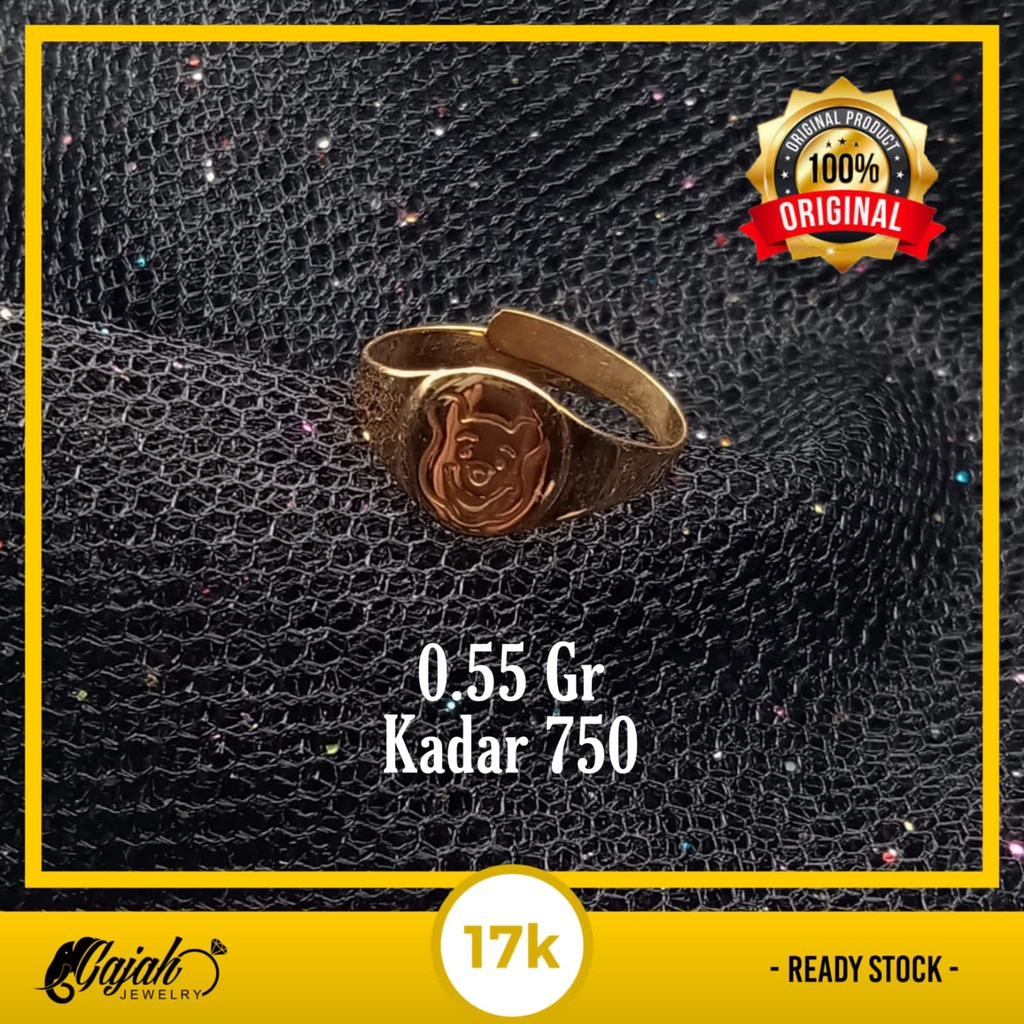 Cincin Anak Emas 17K - 0.55 Gr Kadar 750 - 4414