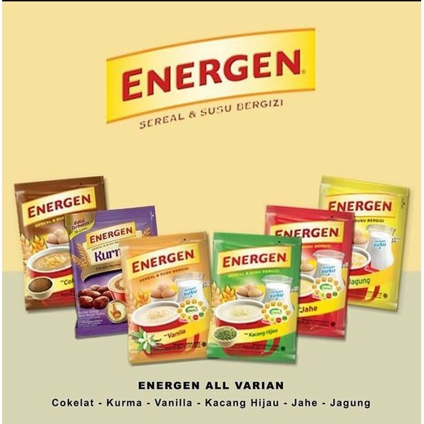 

Energen Sereal Semua Rasa 32gram ( 1 gantung isi 10 pcs ) KEMASAN BARU