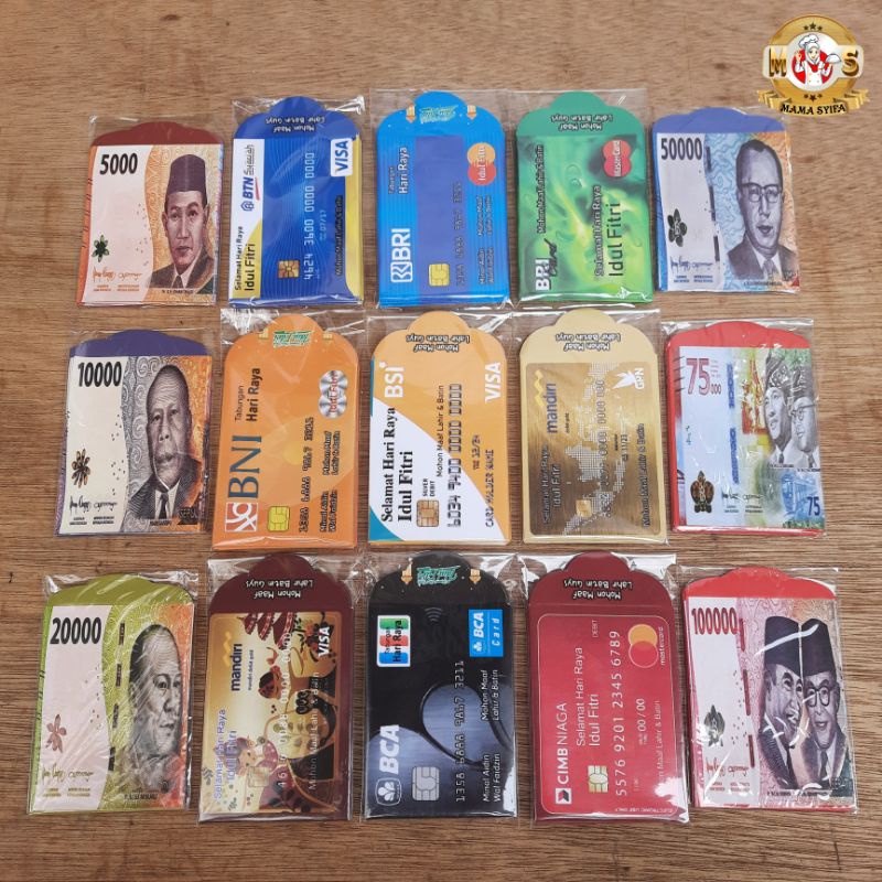 

AMPLOP LEBARAN UNIK MEDIUM MOTIF UANG & ATM 1 PACK ISI 10 PCS | AMPLOP IDUL FITRI