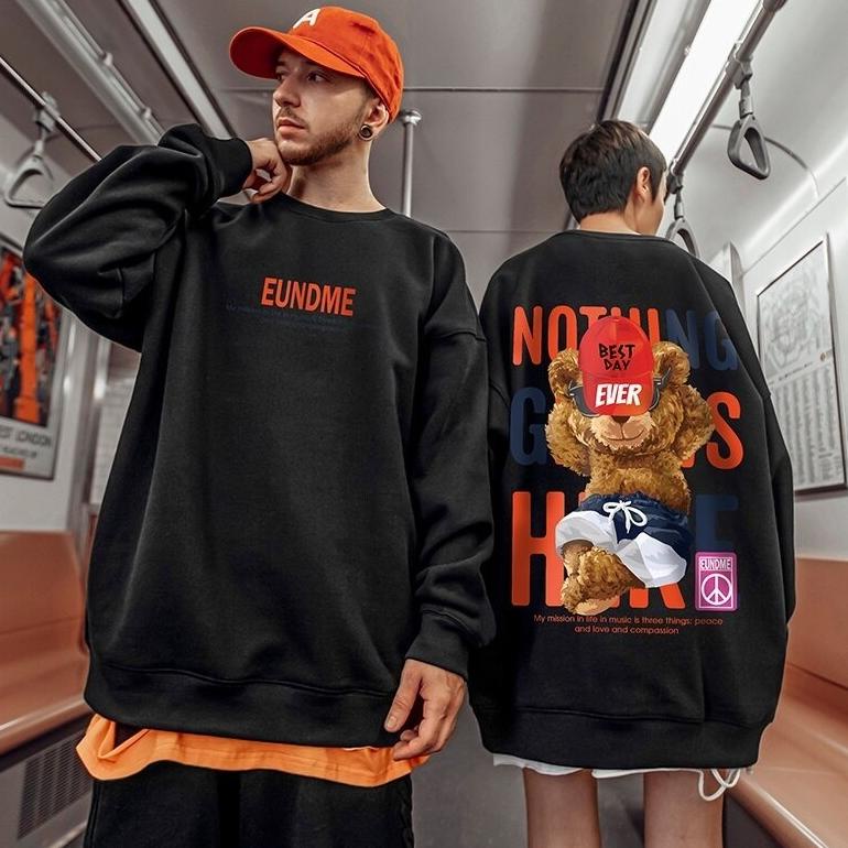 STOK TERBARU CN sweater crewneck cople Nothing Bear Pria wanita Jaket Switer Motif Simple Kekinian J