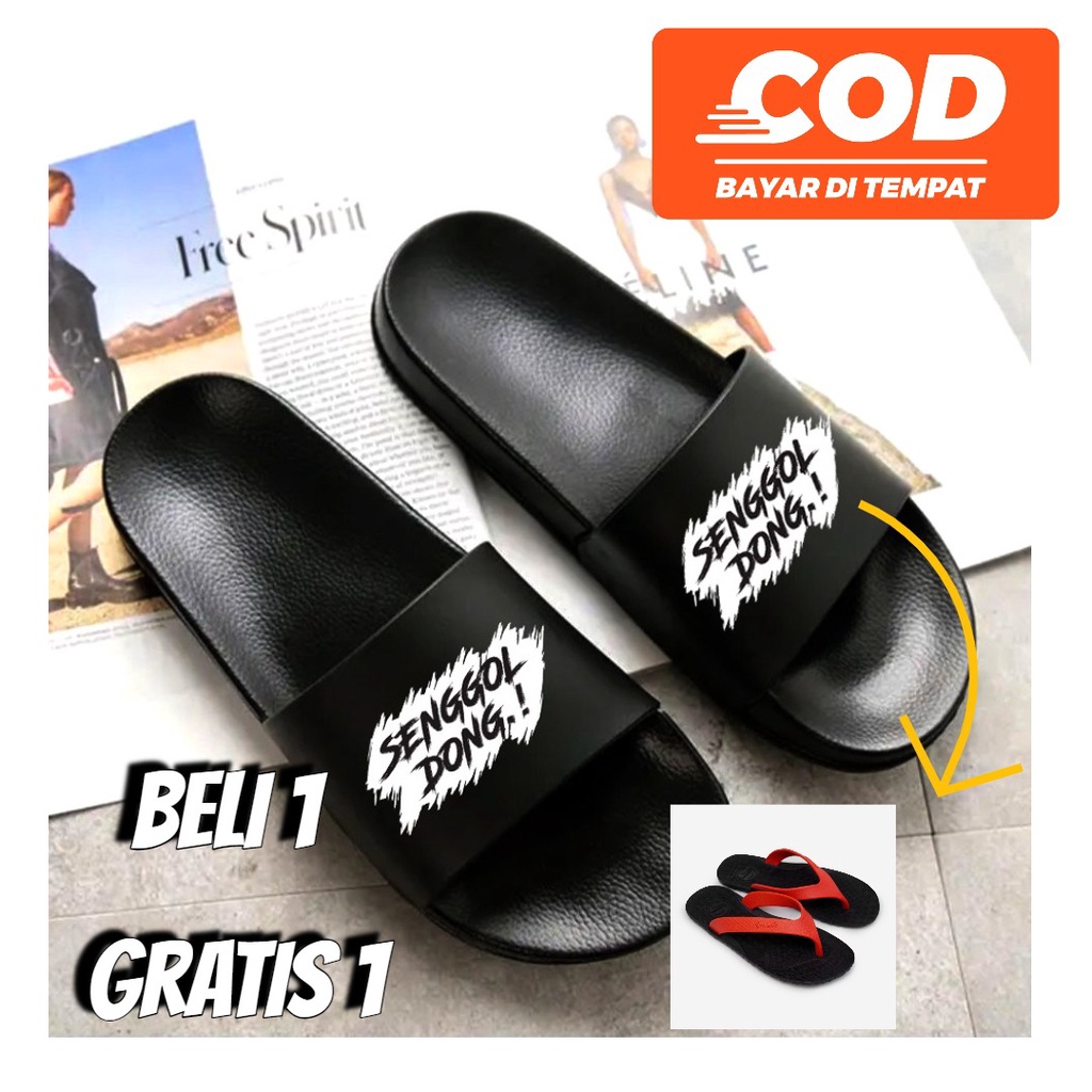 BELI 1 GRATIS 1 Sandal selop karet Sandal japit karet KETZO MAX Trendy