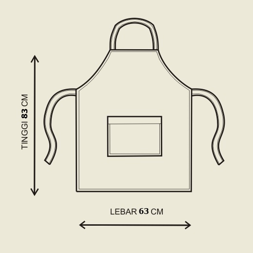 Chef Wear Apron / Celemek Hitam Full
