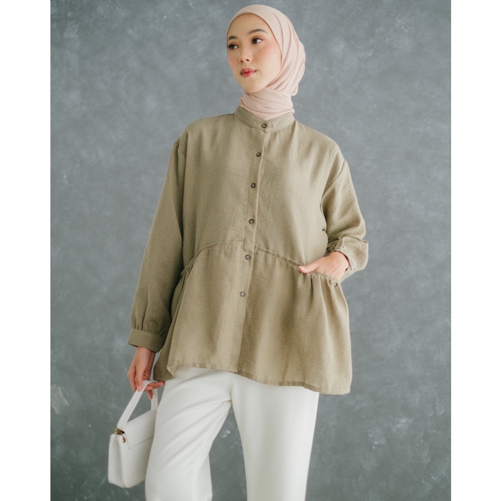 Myrubylicious DAGOLI SHIRT KODE G317| SHIRT | KEMEJA WANITA | KEMEJA LENGAN PANJANG | KEMEJA LINEN