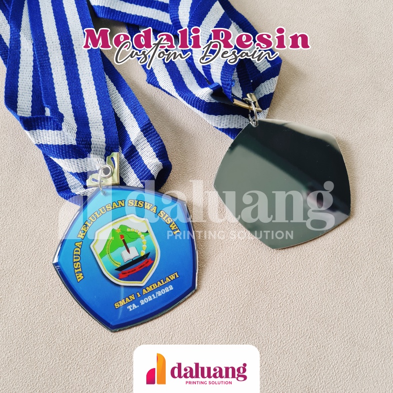 Medali Wisuda Kelulusan Plat Stainless Resin Tahfidz Sekolah Custom
