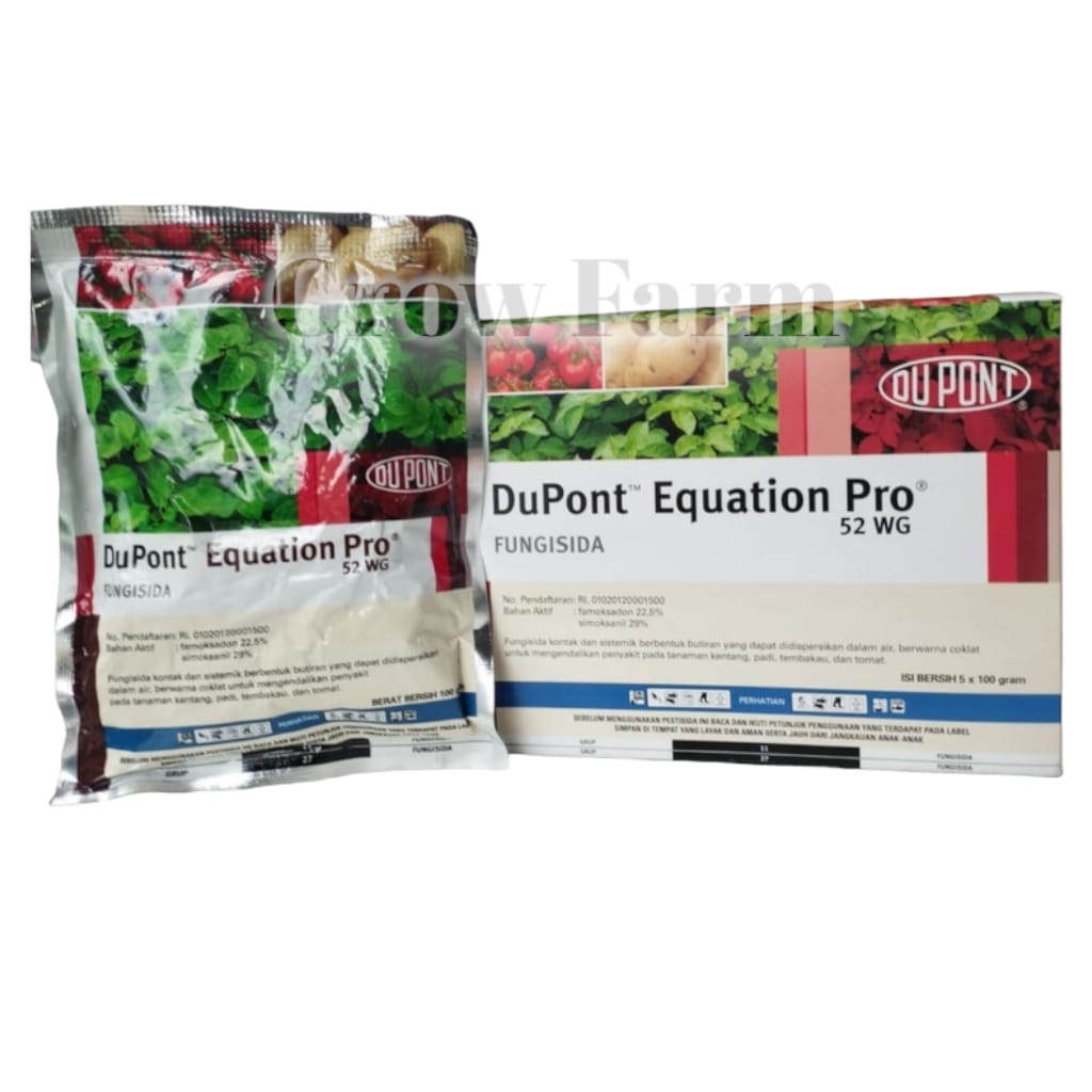 Fungisida Dupont Equation Pro 52 WG 100 gram Bahan aktif: famoksadon 22,5% & Simoksanil 29%