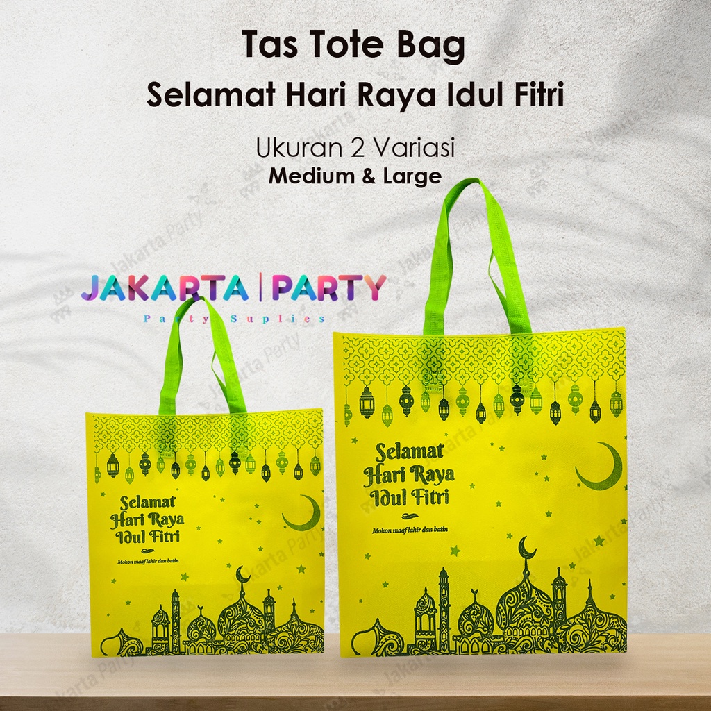 Goodie Bag Lebaran Kuning JUMBO Bahan Tebal / Goodie Bag Idul Fitri / Tas Lebaran / Tas Sembako Lebaran / Tas sembako idul Fitri / Tas Tenteng Lebaran