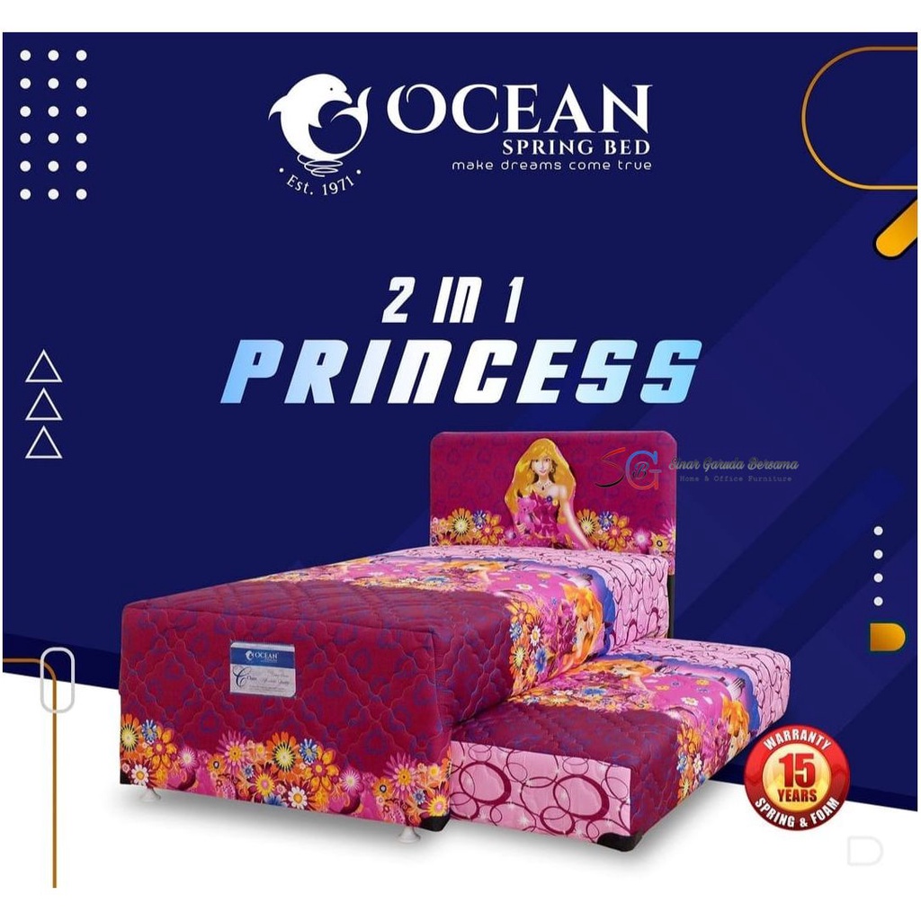 OCEAN KASUR SPRING BED ANAK PRINCESS / KASUR SORONG DORONG ANAK PEREMPUAN