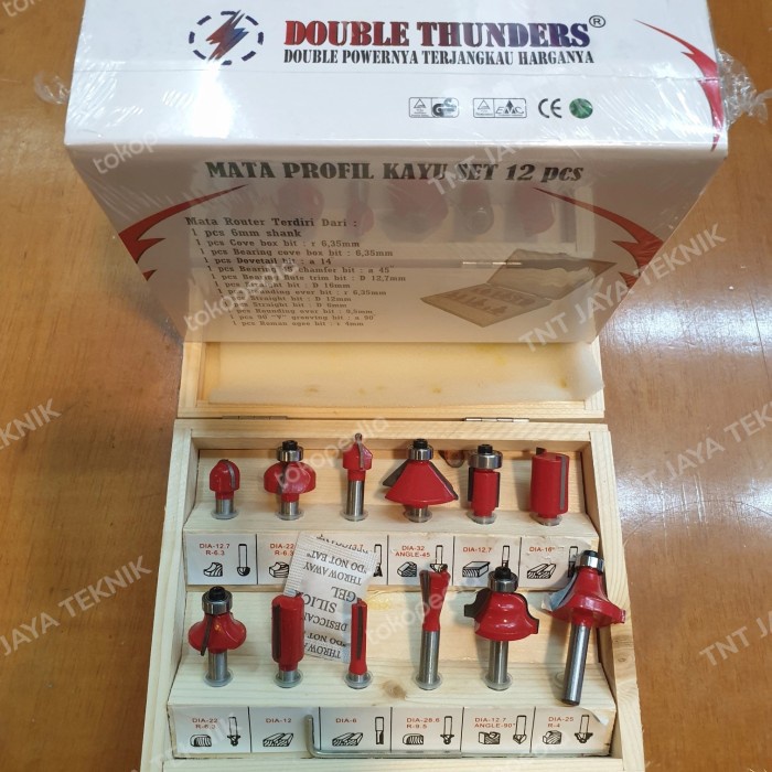 Mata Trimer Profil Kayu Set 12 Pcs Double Thunder / Mata Profil