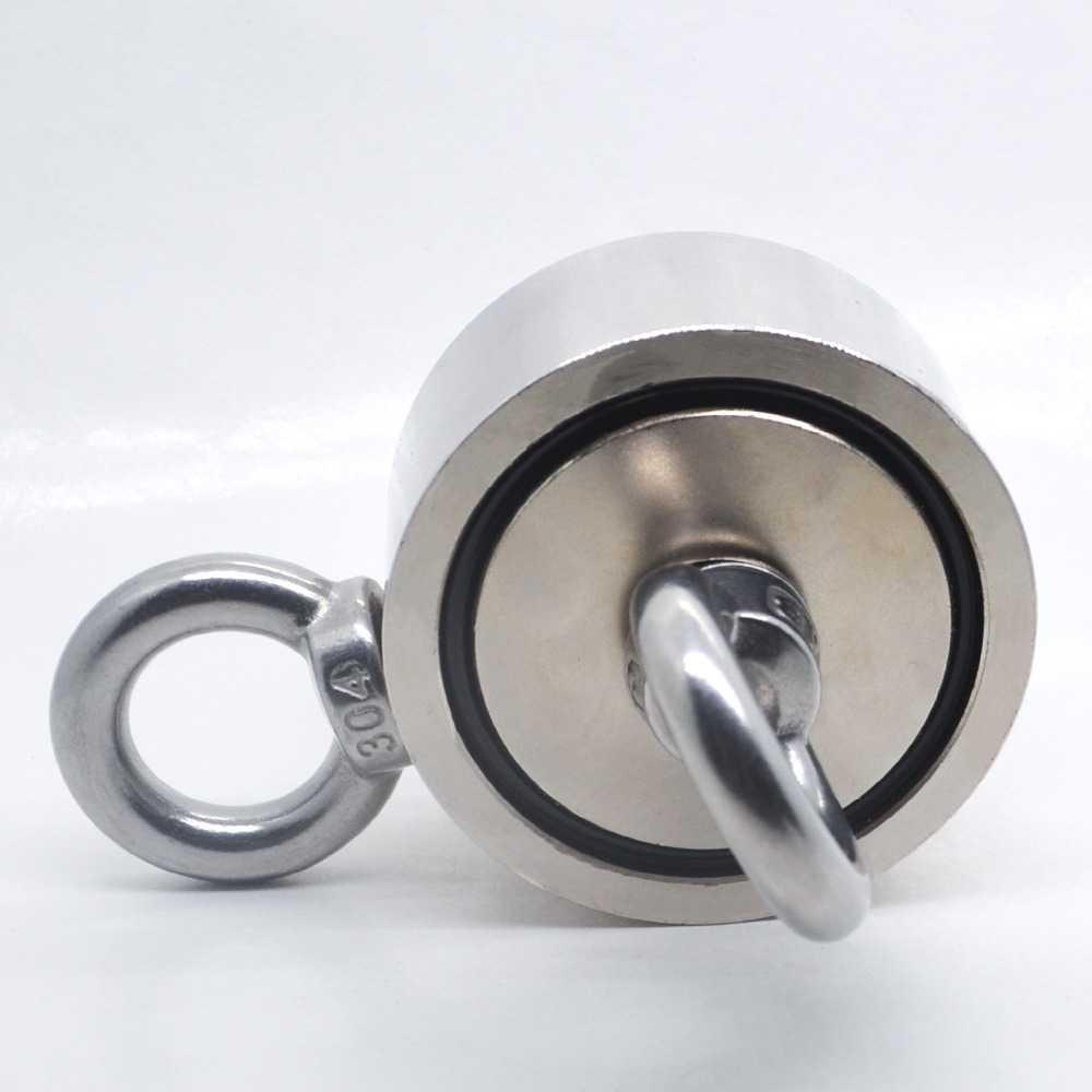 Magnet Gantungan Double Round Hook Strong Neodymium 75mm - D75 - Silver