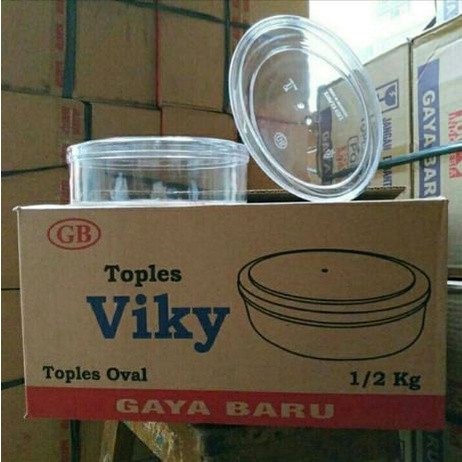 Toples kue kering 500gram oval GB tebal / Toples kuker 500gr Toples 500gram