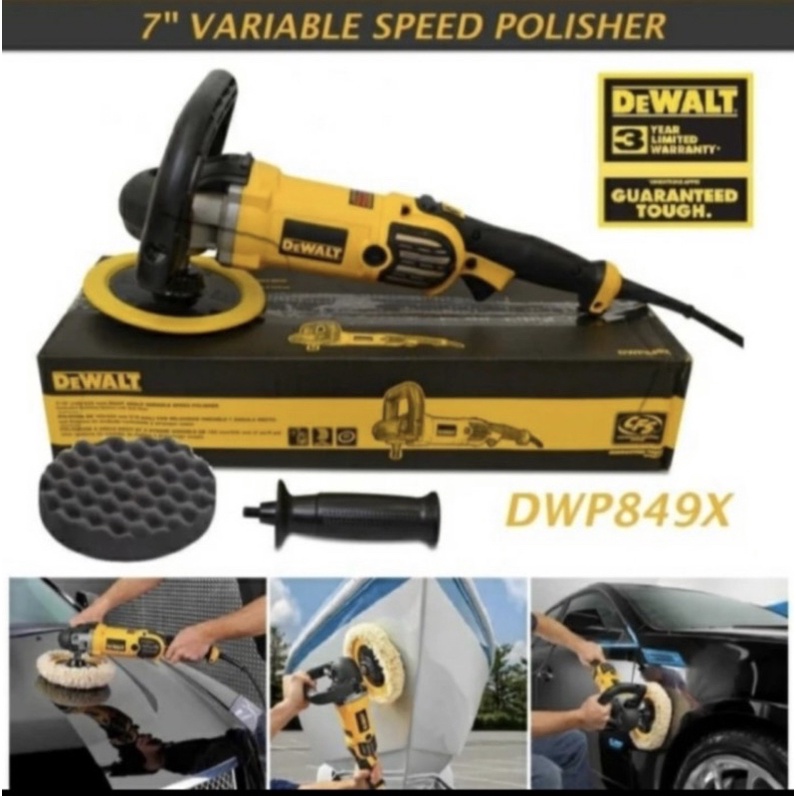 Mesin poles mobil 7” dewalt polisher dwp849x