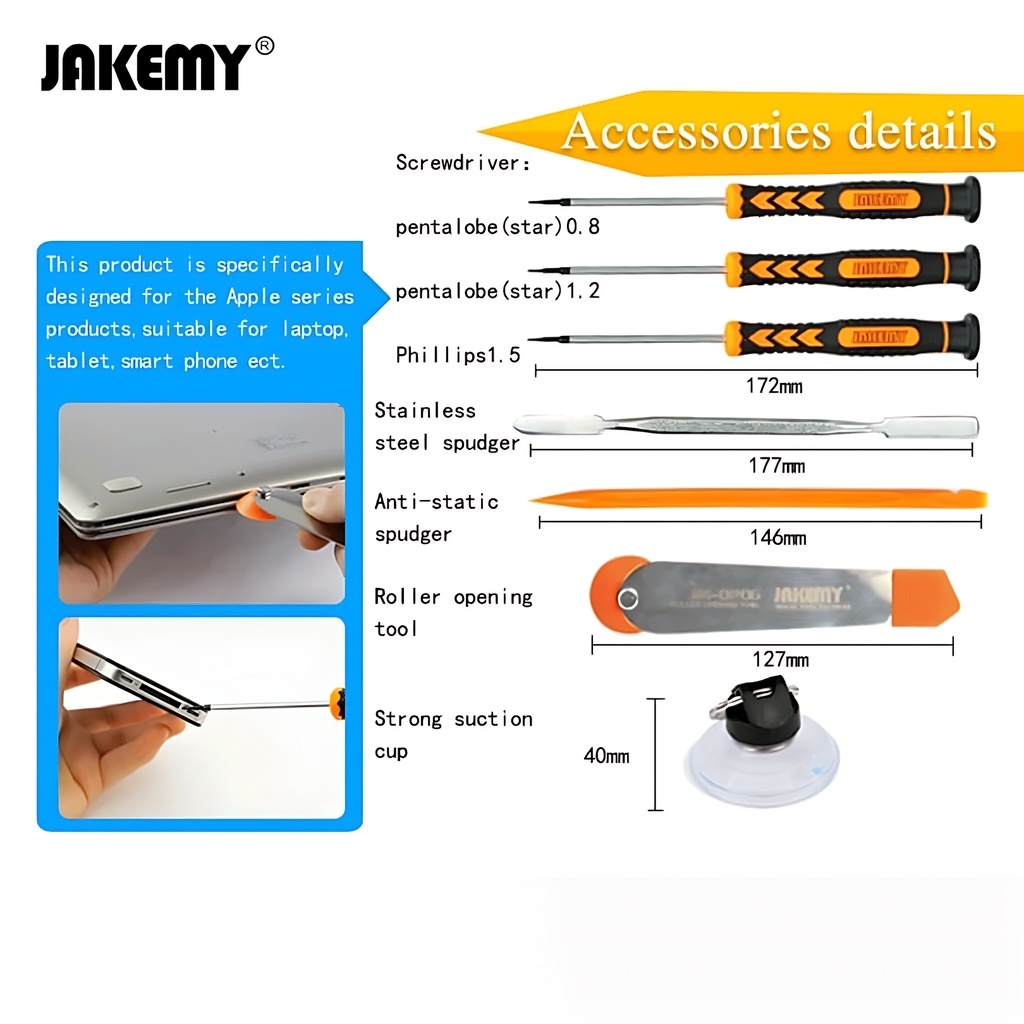 Jakemy Obeng Set Tool Set Murah 7 in 1 Philips 1.5 For  Laptop JM-I82