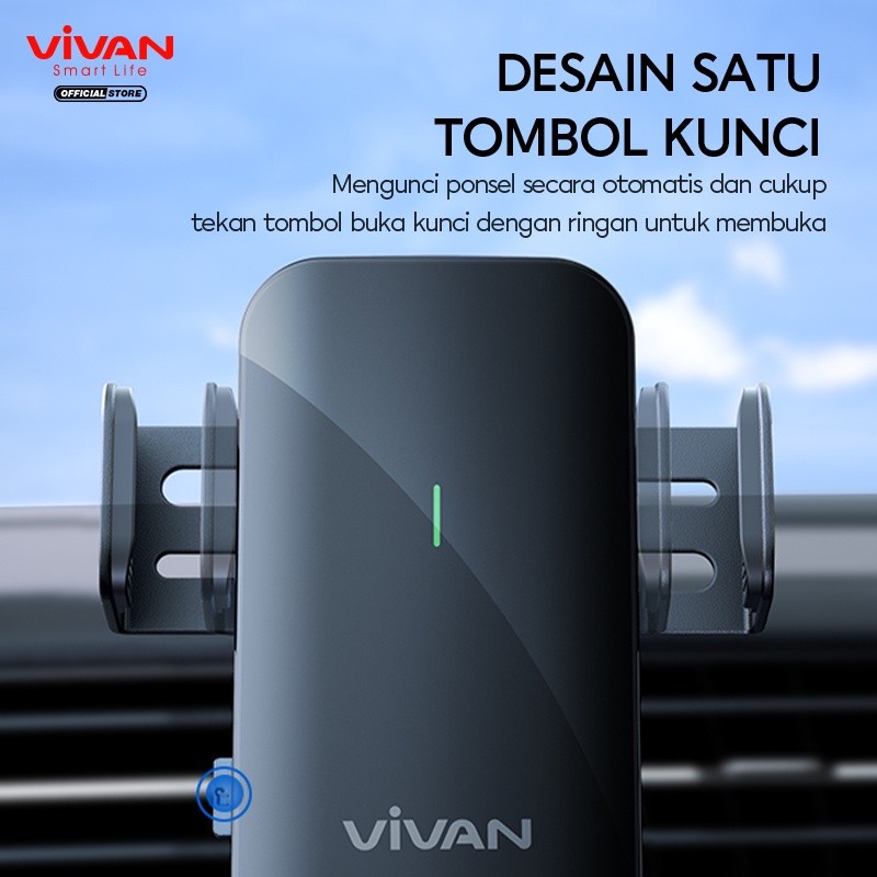 Vivan ECH01 Automatic Smart Solar Power Car Holder Stand 360 Rotable