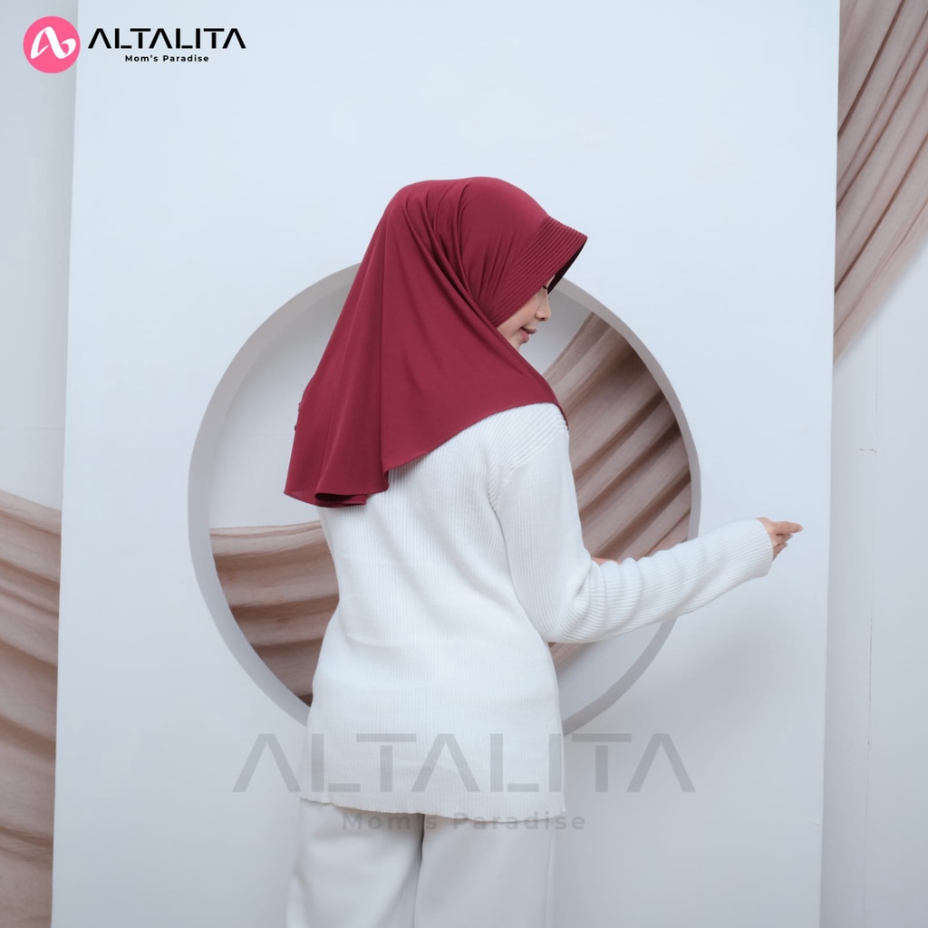 Altalita - Jilbab Instan Bergo Hamidah Jersey Premium Hijab Sport Qaila Olahraga Ukuran M Kerudung Sekolah Instan Menutup Dada