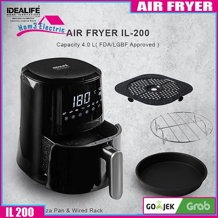 [Fryer] Idealife - Air Fryer - Penggoreng Tanpa Minyak (Il-200) [Dapur]