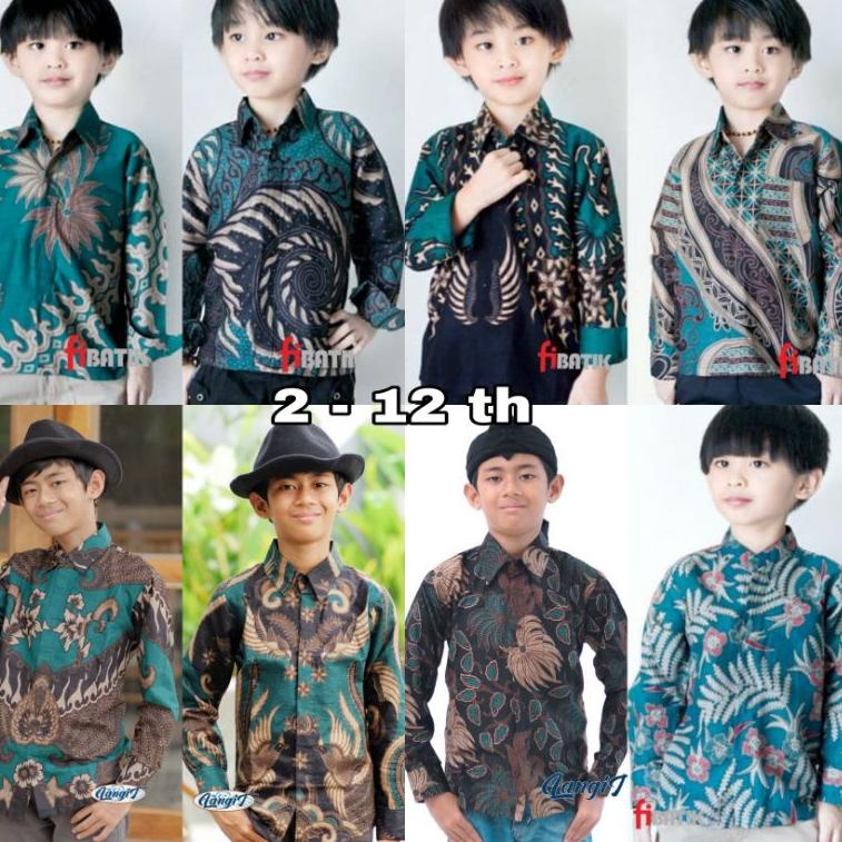 BAJU BATIK ANAK COWOK LENGAN PANJANG WARNA HIJAU IJO TOSKA BOTOL ‣ WRJ.19Ma23ᵀ