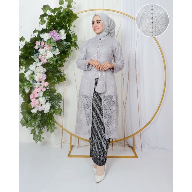 Permata Olshop / Setelan Kebaya Tunik Brukat  Busui Kancing / Kebaya Tunik / Kebaya Busui / Kebaya Pesta Kondangan / Kebaya Modern