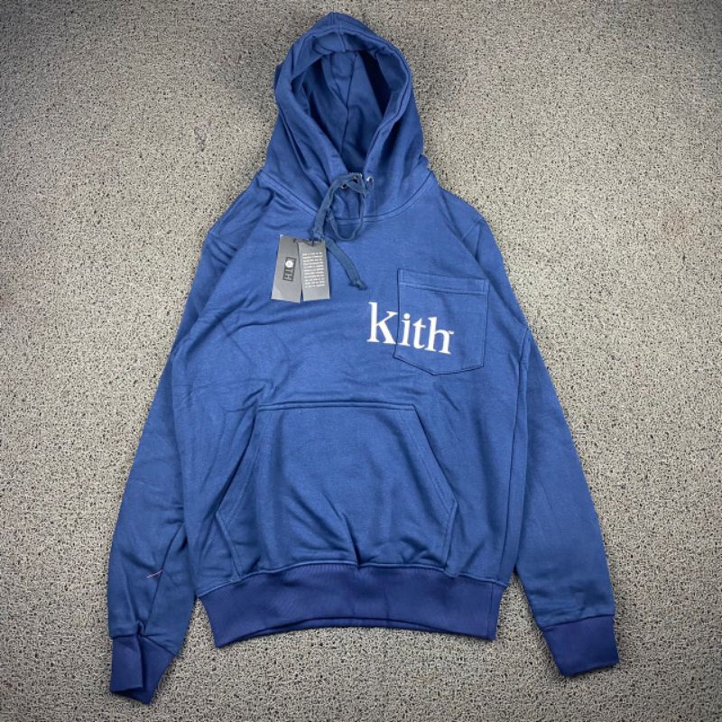 HOODIE KITH NAVY FULL TAG LABEL CASUAL HYPE