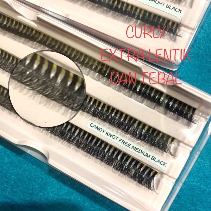 EXTRA CURLY TEBAL DAN LENTIK -  Bulu Mata Tanam Knot Free Eyelash Extension Lembut - Bulu Mata Palsu