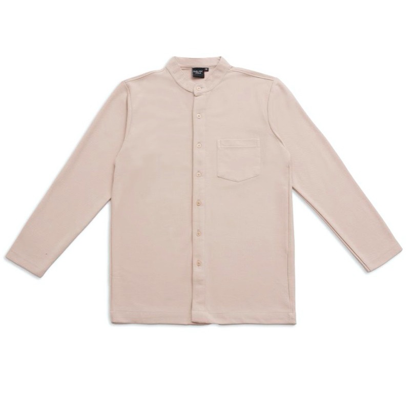 Sakai Kemeja Kerah Shanghai Lengan Panjang - Kemeja Kerah Shanghai Lengan Panjang in Light Brown - ByBlank