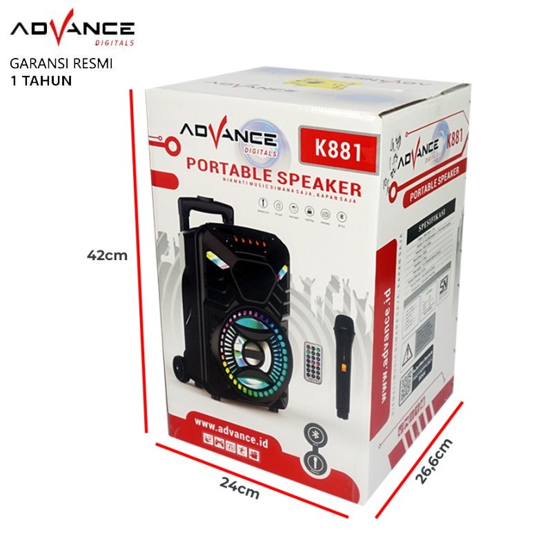 Speaker Advance Bluetooth K881 8&quot; Meeting &amp; Karaoke