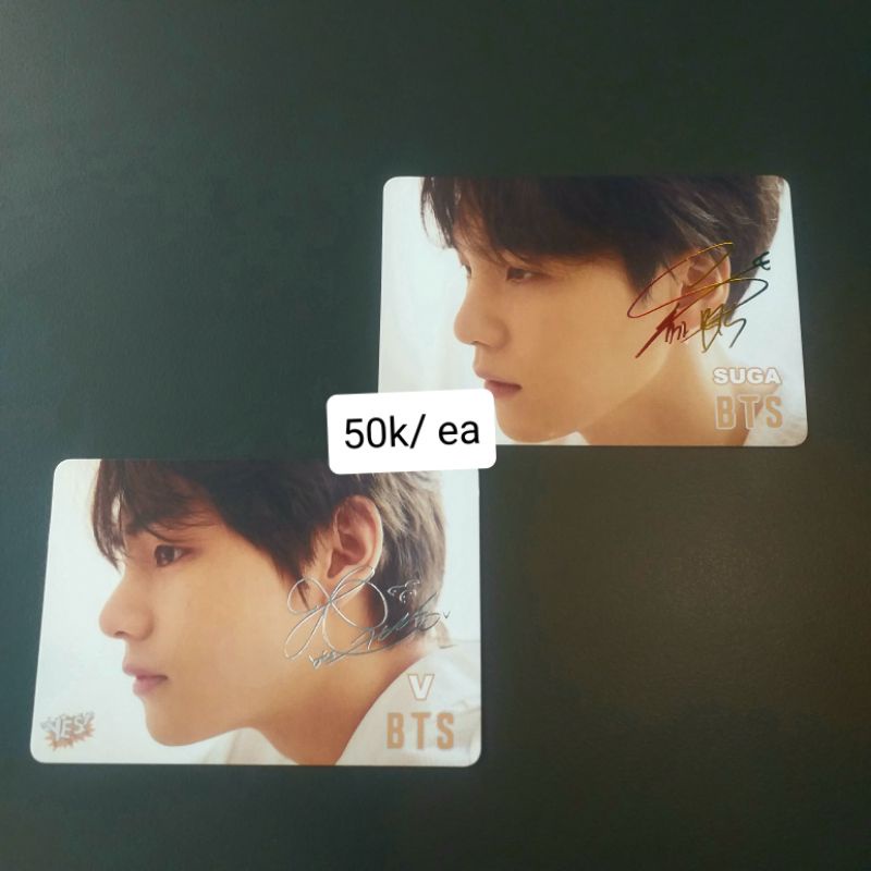 photo card bts yes card tae, suga