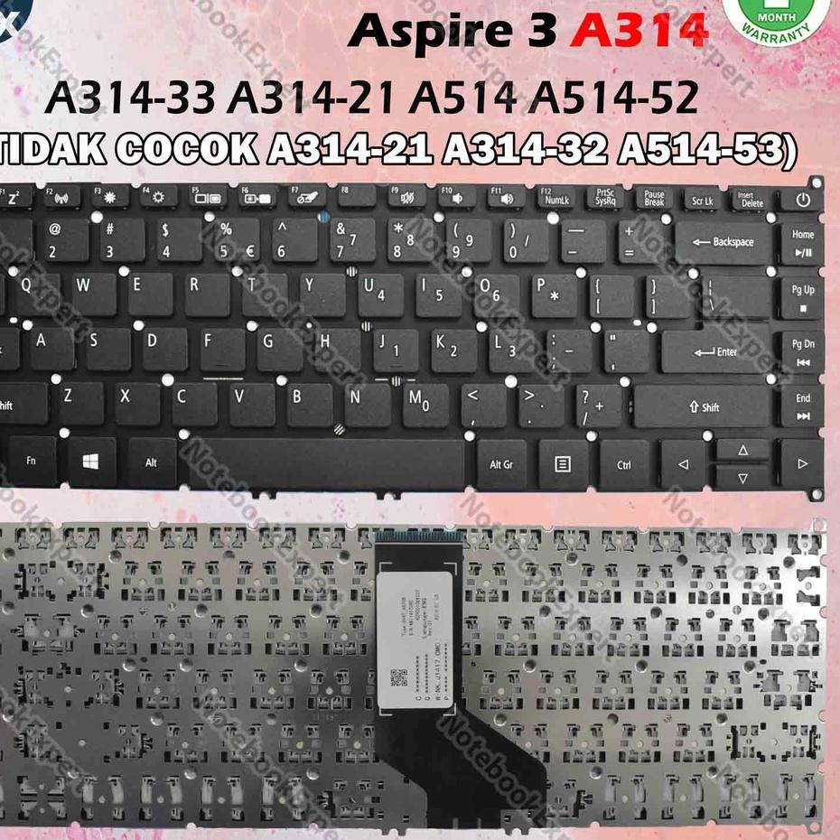 ➾ Keyboard Acer Aspire 3 A314 A314-21 A314-41 33 31 A514 A514-52 ✻