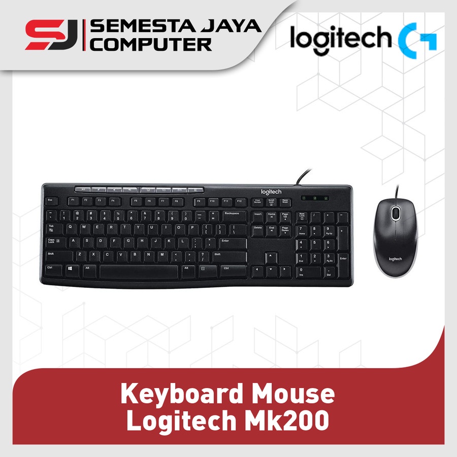 Keyboard dan Mouse Logitech MK200 Original